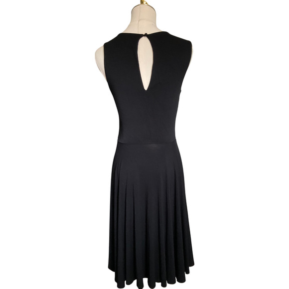 Willi Smith Women's Small Black Dress Sleeveless Flared Keyhole Back - Picture 3 of 14